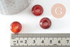 Pendentif donut cornaline naturelle pour création de bijou en pierre, pendentif pierre cercle,14mm, x2 (G3413)
