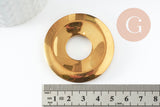 Pendentif donut hématite dorée de synthèse, x1 (G3680)