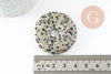 Pendentif donut jaspe dalmatien naturel 40mm, x1 (G2464)