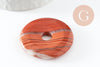 Pendentif donut jaspe rouge 40mm,un pendentif en jaspe naturel pour création bijou pierre naturelle, x1 (G3201)