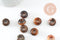 Pendentif donut oeil de tigre naturel pour création de bijou en pierre, pendentif pierre cercle,14mm, x2 (G5217)