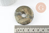 Pendentif donut pyrite grise, fournitures créatives, pendentif cercle, pyrite naturelle,pierre naturelle,création bijoux,40x6mm, x1 (G4491)
