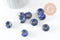Pendentif donut sodalite,pendentif sodalite naturelle, pendentif pierre cercle,14mm, x2 (G3412)