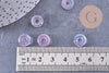 Pendentif donut verre violet rose feuille d'or 10x3mm, x10 (G10627)