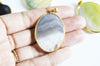 Pendentif doré agate colorée naturelle35-56mm, x1 G1591