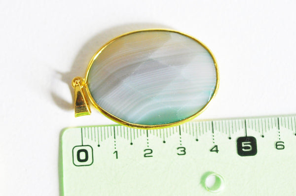 Pendentif doré agate colorée naturelle35-56mm, x1 G1591