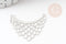 Pendentif estampe filigrane pyramide plastron acier inoxydable 201 platine 22x30mm, Pendentif fin et léger argenté, x2 (G4112)