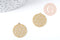 Pendentif estampe filigrane soleil géométrique acier 201 doré 18K inoxydable 22mm, x1 G8935