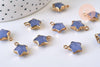 Pendentif étoile agate naturelle bleu fer doré 17mm, x1 (G5634)