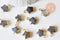 Pendentif étoile agate naturelle grise facettes, rubis sur zoisite naturelle,17mm x1 (G5633)