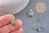Pendentif étoile aventurine naturelle facette laiton doré 17mm, x1 (G3947)