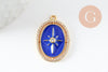 Pendentif étoile du nord zircons laiton doré 18k 25.5mm, sans nickel, création de bijoux, pendentif chanceux, x1 (G5959)