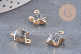 Pendentif étoile labradorite naturelle facettes 17mm, x1 (G3944)