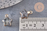Pendentif étoile labradorite naturelle facettes 17mm, x1 (G3944)