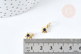 Pendentif étoile laiton doré 18K cristal zircon bleu 10mm,création bijou constellation,x1 G8440