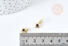 Pendentif étoile laiton doré 18K cristal zircon bleu 10mm,création bijou constellation,x1 G8440