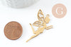Pendentif fée clochette d'ange acier 201 inoxydable doré 41mm, x1 (G9732)