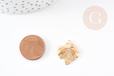 Pendentif feuille dentelle laiton doré 18K - 21x18mm, x2 G3562