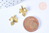 Pendentif feuille érable relief laiton brut 15x12mm, x5 (G6551)