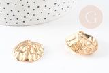 Pendentif feuille fer doré 30.5mm,bijou doré inspiration végétale sans nickel, x2 G3894