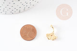 Pendentif feuille gingko laiton doré 18K 20mm,breloque laiton feuille Gingko, x1 G3811