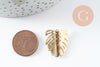 Pendentif feuille laiton, breloque laiton brut, bijou laiton,feuille monstera, bijoux,pendentif laiton brut,,22mm, x2 (G0912)