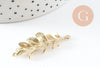 Pendentif feuille laurier laiton,breloque laiton brut, feuille laurier bijoux,pendentif laiton brut, 43mm, x2 (G0432)