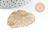 Pendentif feuille monstera laiton brut 49mm, création bijoux laiton brut x1 (G0908)