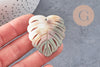 Pendentif feuille nacre naturelle monstera 47-48mm, x1 (G2624)