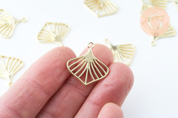 Pendentif feuille zamac doré 23mm,sans nickel,création bijoux nature x1 G6082