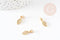 Pendentif feuille zamac doré 9.5mm, pendentif doré creation bijoux, x5 (G5458)