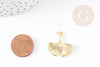 Pendentif feuilles gingko laiton doré 18K 22mm,breloque création bijoux dorés x1 G4848