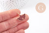 Pendentif feuilles gingko zamac doré émail bordeau,breloque laiton feuille Gingko pour création bijoux doré,22.5mm, x2 (G5285)