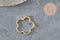 Gold-plated stainless steel 304 flower pendant, open-back, 22.5mm, x1 (G11247)