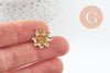Pendentif fleur dalhia, Pendentif laiton brut,fleur laiton bijoux,pendentif laiton brut,18.5mm, x2 (G0440)