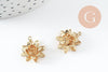 Pendentif fleur dalhia, Pendentif laiton brut,fleur laiton bijoux,pendentif laiton brut,18.5mm, x2 (G0440)