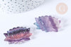 Pendentif fleur de lotus pierre fluorite naturelle 23mm, x1 (G7665)