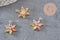 Pendentif fleur doré 24 carats zircon multicolore,pendentif doré cristal, 17mm, x1 (G5525)