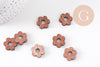 Pendentif fleur en bois brut contreplaqué 20mm, x6 (G10530)