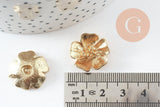 Pendentif fleur laiton brut 20mm, x2 (G4555)