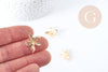 Pendentif fleur laiton doré 18K 19.5mm, fabrication de bijoux fantaisie x1 G8965