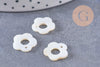 Pendentif fleur nacre blanche naturelle 13.5mm, x2 (G10087)