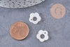 Pendentif fleur nacre blanche naturelle 13.5mm, x2 (G10087)