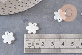 Pendentif fleur nacre blanche naturelle, nacre naturelle,coquillage blanc,13mm, x10 (G1060)