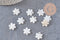 Pendentif fleur nacre blanche naturelle, nacre naturelle,coquillage blanc,13mm, x10 (G1060)