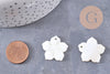 Pendentif fleur pensée nacre blanche naturelle 22.5mm, x2 (G10228)