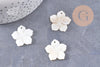 Pendentif fleur pensée nacre blanche naturelle 22.5mm, x2 (G10228)