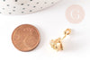 Pendentif fleur rose doré 18K, Pendentif bijou laiton,fleur laiton bijoux, x1,21mm, x1 G5307