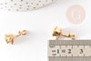 Pendentif fleur rose doré 18K, Pendentif bijou laiton,fleur laiton bijoux, x1,21mm, x1 G5307