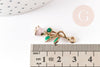 Pendentif fleur rose émail rose, Pendentif zamac doré, bijou laiton,fleur création bijoux,pendentif zamac doré,28mm, x1 G3710